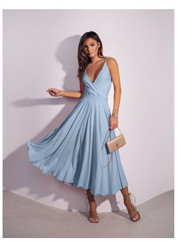 Sukienka midi na ramiączkach AGNES - błękitna ze sklepu magmac.pl w kategorii Sukienki - zdjęcie 170890988
