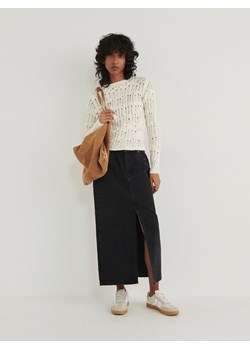 Reserved - Jeansowa spódnica midi - czarny ze sklepu Reserved w kategorii Spódnice - zdjęcie 170891836