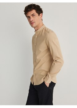 Reserved - Koszula super slim fit ze stójką - brązowy ze sklepu Reserved w kategorii Koszule męskie - zdjęcie 170891897