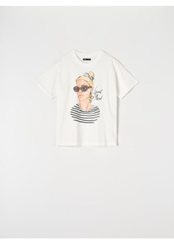 Sinsay - Koszulka z nadrukiem - kremowy ze sklepu Sinsay w kategorii Bluzki damskie - zdjęcie 170892717