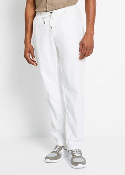 Spodnie chino  z gumką, Regular Fit Straight, z materiału z domieszką lnu ze sklepu bonprix w kategorii Spodnie męskie - zdjęcie 170893305