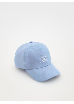Reserved - Bawełniana czapka z daszkiem - niebieski ze sklepu Reserved w kategorii Czapki dziecięce - zdjęcie 170894158