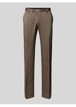 Spodnie do garnituru o kroju slim fit ze wzorem na całej powierzchni ze sklepu Peek&Cloppenburg  w kategorii Spodnie męskie - zdjęcie 170894886