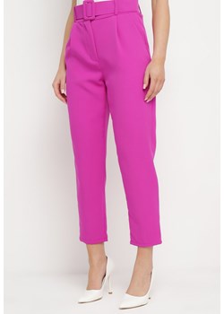 Fioletowe Spodnie z Paskiem Ioleinaa ze sklepu Born2be Odzież w kategorii Spodnie damskie - zdjęcie 170895606