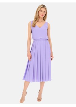 Fioletowa elegancka spódnica z zakładkami midi L'AF Taliana ze sklepu Eye For Fashion w kategorii Spódnice - zdjęcie 170896558