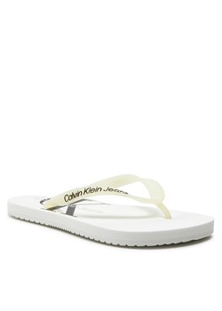 Japonki Calvin Klein Jeans Beach Sandal Monologo Tpu YW0YW01246 White YBR ze sklepu eobuwie.pl w kategorii Klapki damskie - zdjęcie 170897529