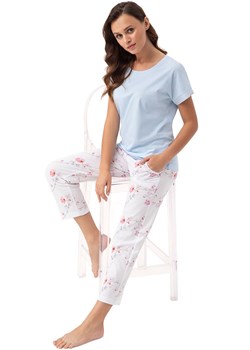 Piżama damska niebiesko biała w kwiaty 667, Kolor niebiesko-biały, Rozmiar XL, Luna ze sklepu Intymna w kategorii Piżamy damskie - zdjęcie 170898389