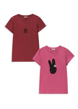 MOKIDA Koszulki (2 szt.) w kolorze czerwonym i różowym ze sklepu Limango Polska w kategorii Bluzki dziewczęce - zdjęcie 170901608