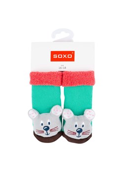 Skarpetki niemowlęce kolorowe SOXO z grzechotką z ABS myszka ze sklepu Sklep SOXO w kategorii Skarpetki dziecięce - zdjęcie 170902936