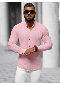 Koszula męska jasno-różowa OZONEE O/V106 ze sklepu ozonee.pl w kategorii Koszule męskie - zdjęcie 170907499