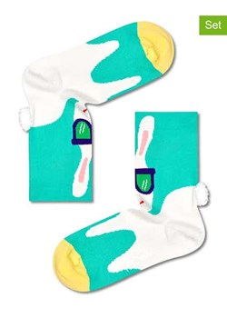 Happy Socks Skarpety (2 pary) w kolorze turkusowym ze sklepu Limango Polska w kategorii Skarpetki dziecięce - zdjęcie 170909535