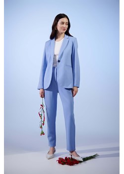 Niebieskie spodnie ze zwężoną nogawką i wysokim stanem ze sklepu 5.10.15 w kategorii Spodnie damskie - zdjęcie 170910977