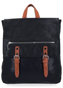 Plecak Damski w Stylu Vintage XL firmy Herisson Czarny ze sklepu torbs.pl w kategorii Plecaki - zdjęcie 170911427