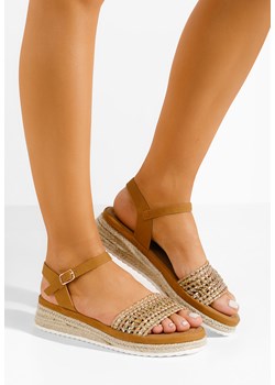 Camelowe sandały espadryle Ergela ze sklepu Zapatos w kategorii Sandały damskie - zdjęcie 170912518