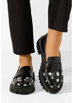 Czarne mokasyny na grubej podeszwie Setta ze sklepu Zapatos w kategorii Mokasyny damskie - zdjęcie 170912526