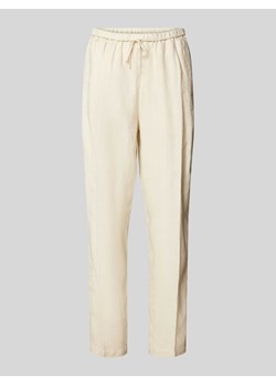 Spodnie lniane o kroju tapered fit w kant model ‘CASUAL LINEN’ ze sklepu Peek&Cloppenburg  w kategorii Spodnie damskie - zdjęcie 170913326