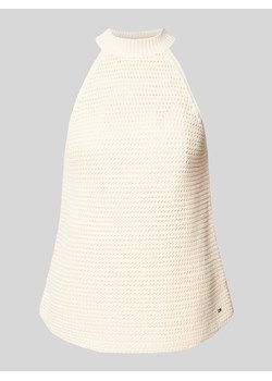 Top z dzianiny z wiązaniem na szyi model ‘CROCHET’ ze sklepu Peek&Cloppenburg  w kategorii Bluzki damskie - zdjęcie 170913549