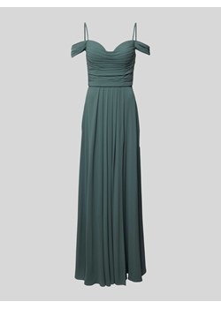 Długa sukienka w jednolitym kolorze z marszczeniami ze sklepu Peek&Cloppenburg  w kategorii Sukienki - zdjęcie 170913728