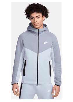 Męska bluza z kapturem i zamkiem na całej długości Nike Sportswear Tech Fleece Windrunner - Niebieski ze sklepu Nike poland w kategorii Bluzy męskie - zdjęcie 170914617