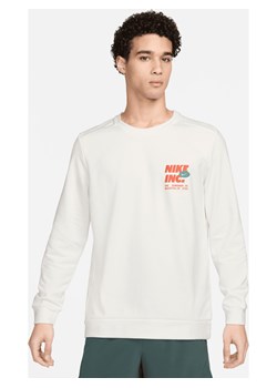 Męska dzianinowa bluza z długim rękawem do fitnessu Dri-FIT Nike - Biel ze sklepu Nike poland w kategorii Bluzy męskie - zdjęcie 170914619