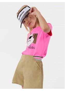Karl Lagerfeld Kids T-Shirt Z30112 S Różowy Regular Fit ze sklepu MODIVO w kategorii Bluzki dziewczęce - zdjęcie 170918388