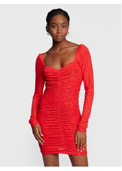 ROTATE Sukienka koktajlowa Mesh RT1981 Czerwony Slim Fit ze sklepu MODIVO w kategorii Sukienki - zdjęcie 170918447