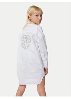 Karl Lagerfeld Kids Sukienka koszulowa Z30080 S Biały Regular Fit ze sklepu MODIVO w kategorii Sukienki dziewczęce - zdjęcie 170918486