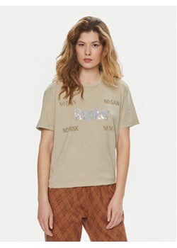 Replay T-Shirt W3072A.000.22658M Beżowy Regular Fit ze sklepu MODIVO w kategorii Bluzki damskie - zdjęcie 170918496