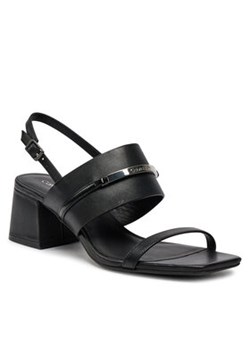 Calvin Klein Sandały Heel Sandal 45 Met Bar Lth HW0HW02056 Czarny ze sklepu MODIVO w kategorii Sandały damskie - zdjęcie 170918626