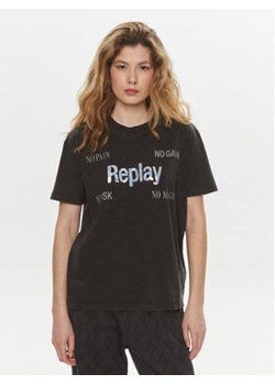 Replay T-Shirt W3072A.000.22658M Czarny Regular Fit ze sklepu MODIVO w kategorii Bluzki damskie - zdjęcie 170918916