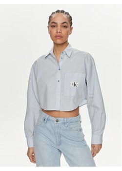 Calvin Klein Jeans Koszula J20J222614 Niebieski Cropped Fit ze sklepu MODIVO w kategorii Koszule damskie - zdjęcie 170919249