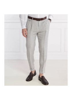 Windsor Lniane spodnie chino 13 Sapo | Slim Fit ze sklepu Gomez Fashion Store w kategorii Spodnie męskie - zdjęcie 170920038