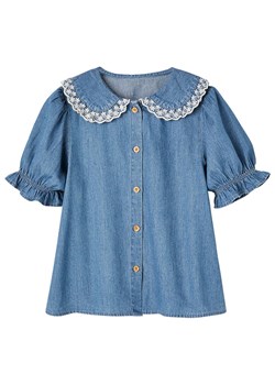 vertbaudet Bluzka dżinsowa w kolorze niebieskim ze sklepu Limango Polska w kategorii Koszule dziewczęce - zdjęcie 170920208