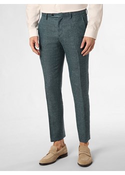 CG - CLUB of GENTS Spodnie z zawartością lnu - Paco Mężczyźni Slim Fit len petrol marmurkowy ze sklepu vangraaf w kategorii Spodnie męskie - zdjęcie 170921075