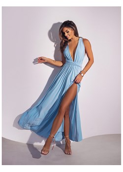 Sukienka maxi wiązana na wiele sposobów - ELSA - błękitna ze sklepu magmac.pl w kategorii Sukienki - zdjęcie 170921358