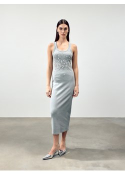 Reserved - Sukienka z połyskującymi aplikacjami - szary ze sklepu Reserved w kategorii Sukienki - zdjęcie 170922249