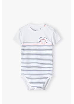 Body niemowlęce z krótkim rękawem w paski ze sklepu 5.10.15 w kategorii Body niemowlęce - zdjęcie 170924755