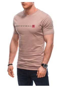 T-shirt męski z nadrukiem 1920S - beżowy ze sklepu Edoti w kategorii T-shirty męskie - zdjęcie 170924957