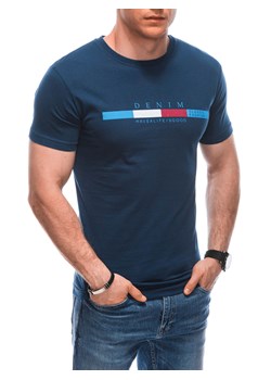 T-shirt męski z nadrukiem 1919S - jasnogranatowy ze sklepu Edoti w kategorii T-shirty męskie - zdjęcie 170924967