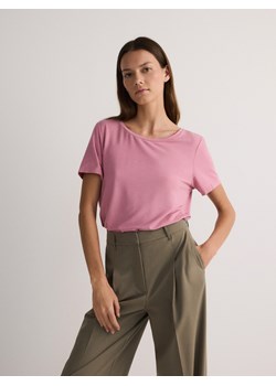 Reserved - T-shirt z modalem - różowy ze sklepu Reserved w kategorii Bluzki damskie - zdjęcie 170925228