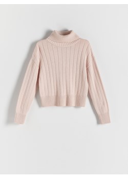 Reserved - Sweter z golfem - różowy ze sklepu Reserved w kategorii Swetry damskie - zdjęcie 170925565