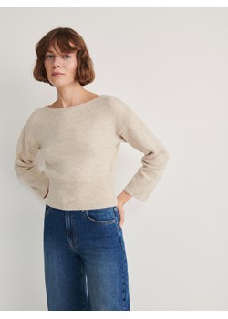 Reserved - Sweter z szerokim ściągaczem - kremowy ze sklepu Reserved w kategorii Swetry damskie - zdjęcie 170925707