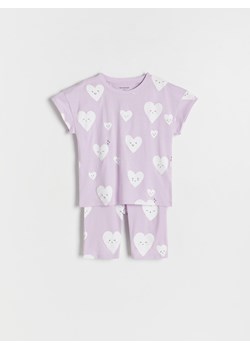 Reserved - Bawełniana dwuczęściowa piżama - lawendowy ze sklepu Reserved w kategorii Piżamy dziecięce - zdjęcie 170925778