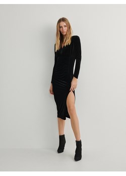 Reserved - Zamszowa sukienka - czarny ze sklepu Reserved w kategorii Sukienki - zdjęcie 170925826