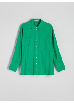 Reserved - Bawełniana koszula - zielony ze sklepu Reserved w kategorii Koszule damskie - zdjęcie 170926079