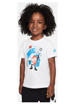 T-shirt z nadrukiem dla maluchów Nike - Biel ze sklepu Nike poland w kategorii Bluzki dziewczęce - zdjęcie 170928236