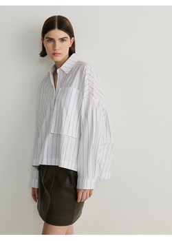 Reserved - Koszula oversize w paski - biały ze sklepu Reserved w kategorii Koszule damskie - zdjęcie 170928945