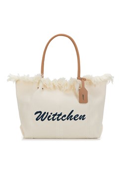 Torebka shopperka z plecionki duża z frędzlami kremowa ze sklepu WITTCHEN w kategorii Torby Shopper bag - zdjęcie 170929638