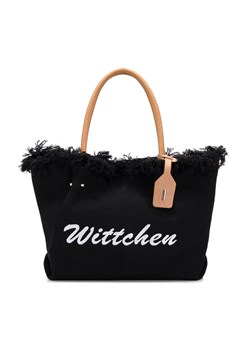 Torebka shopperka z plecionki duża z frędzlami czarna ze sklepu WITTCHEN w kategorii Torby Shopper bag - zdjęcie 170929639