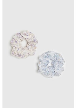 Zestaw dwóch gumek do włosów w kwiaty niebieski ze sklepu Moodo.pl w kategorii Gumki do włosów - zdjęcie 170930468